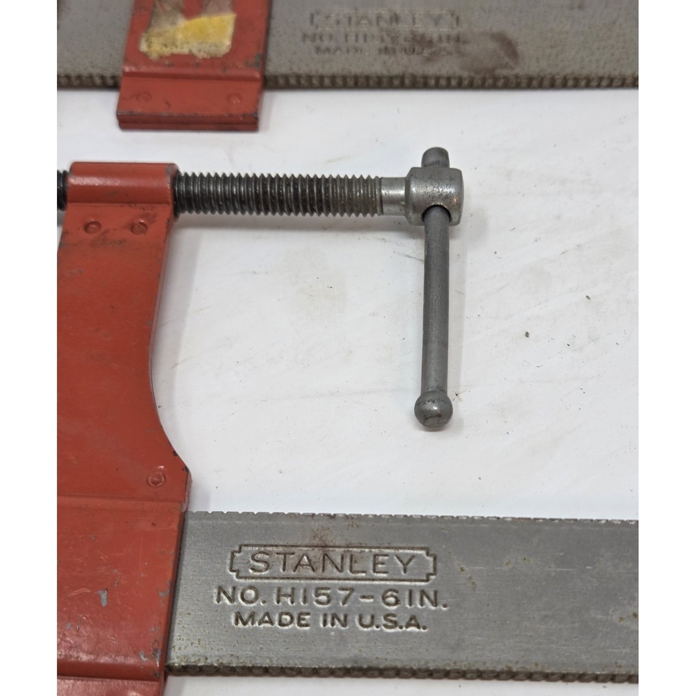 Vintage Stanley No H157 6 Inch Bar Clamps Pair Handyman USA Woodworking - Picture 2 of 9